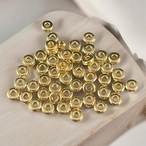 TierraCast 4mm Heishi Rondelle, 24k Gold Plated, Nickel Free (PF/401-12) * Qty. 50