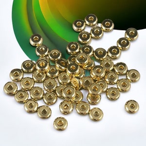 18k Gold Plated Stainless Steel Spacer Beads ~ 5x2mm Rondelle Beads, Flat Disc Spacers, Gold Spacers (STAS-P297-01C) * Qty. 30