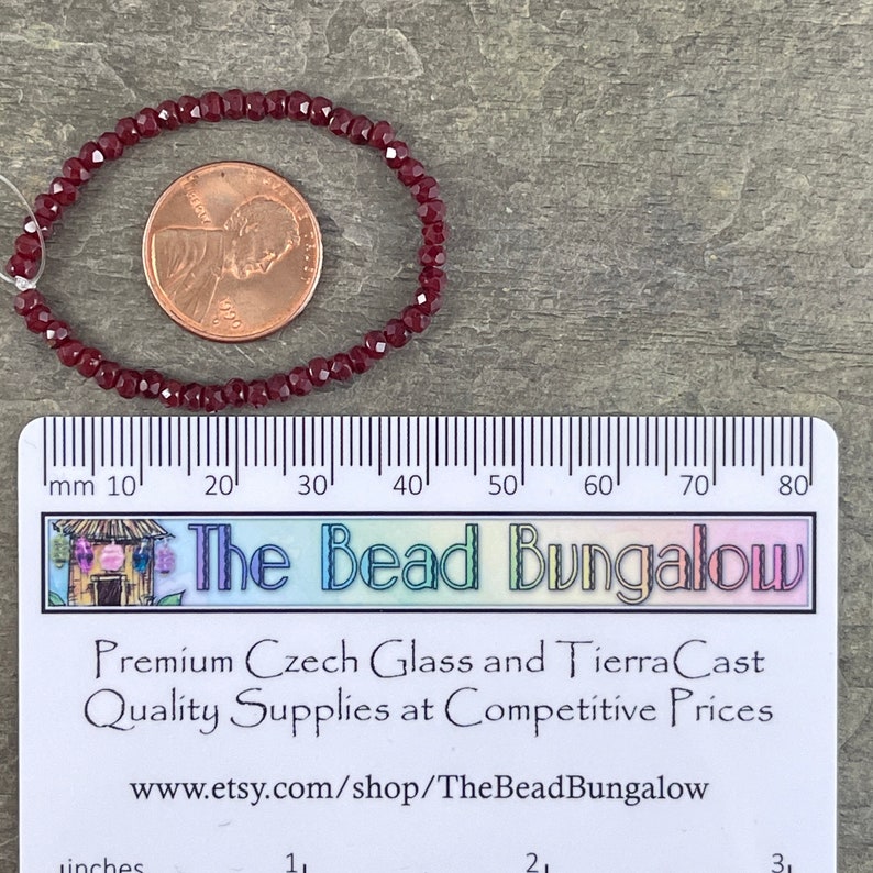 Itty Bitty Spacer Czech Beads Dark Red Spacer Beads 3x2mm Etsy