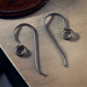 Niobium Ear Wires, Natural Gray Hypo-allergenic Earring Hooks, TierraCast Silver Ear Wires, Regular Loop Earwires (TC/5170) * Qty. 10