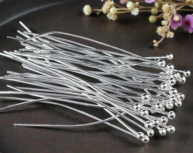 Pin 22 Silver Ball Head Pins, 22 Gauge 1-1/2