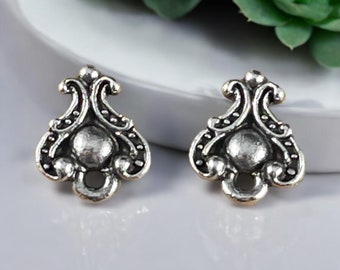 TierraCast Duchess Post, Antiqued Silver Plated, Victorian Style Earring (PF/416-77) * Qty. 4