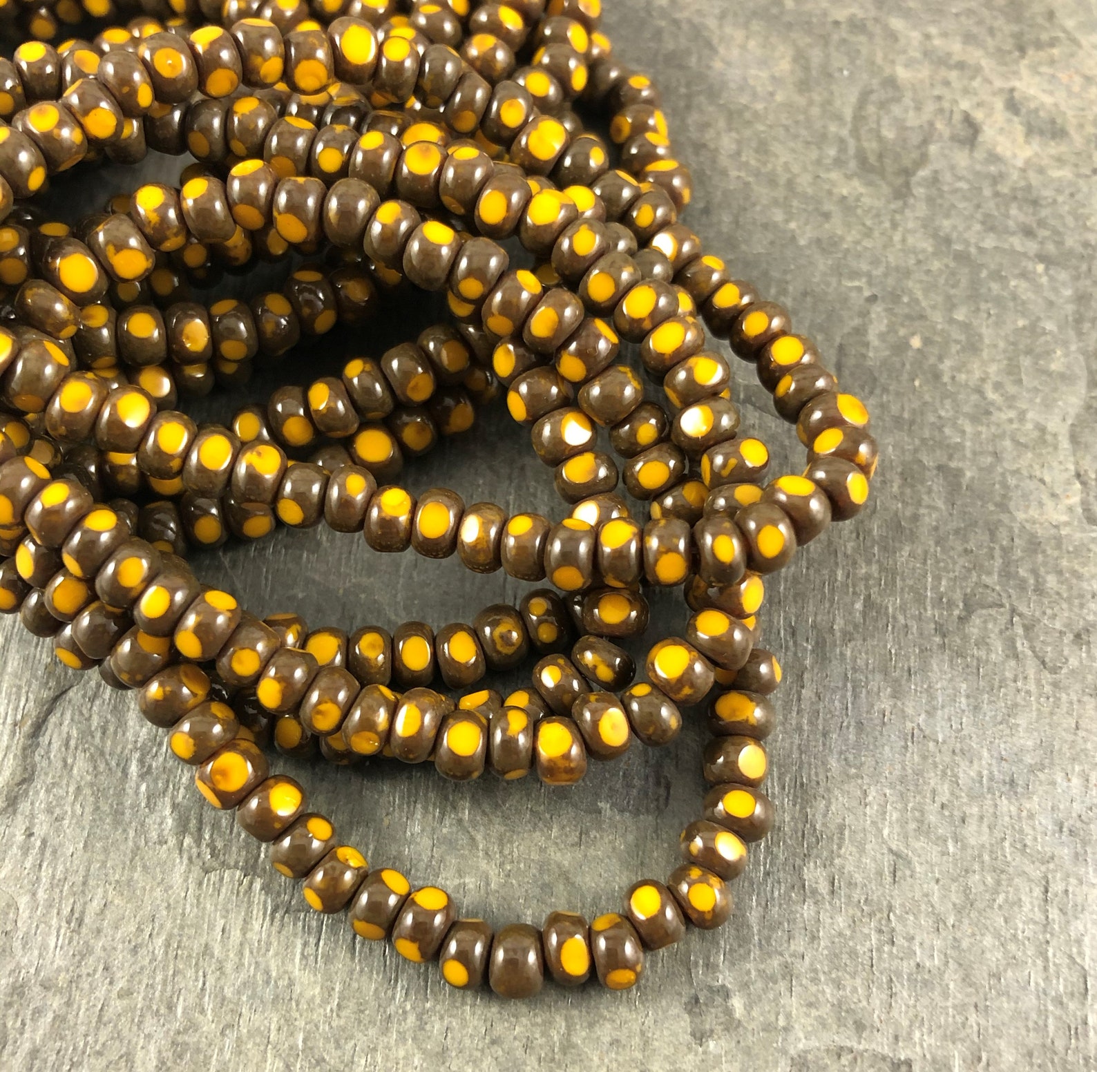Yellow Picasso Faceted Seed Beads Tricut Faceted 6/0 Seed Etsy