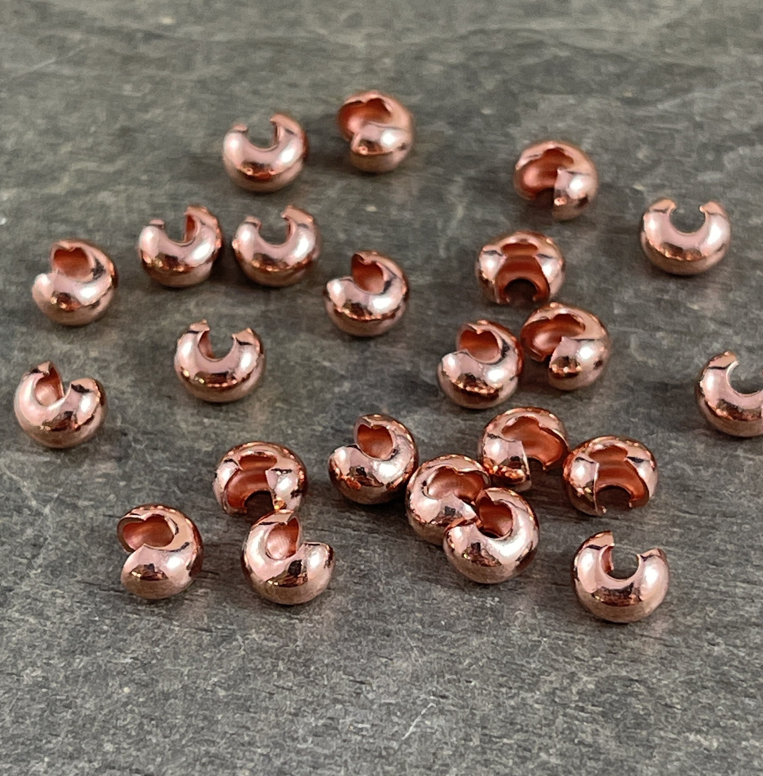 4mm Copper Crimp Bead Cover Copper Crimp Bead Cover 4mm Etsy