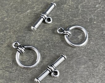 TierraCast Antiqued Silver Toggle Clasp  Simple Bar and Ring 12mm Toggle Clasp (TC/6016-12) * Qty. 1