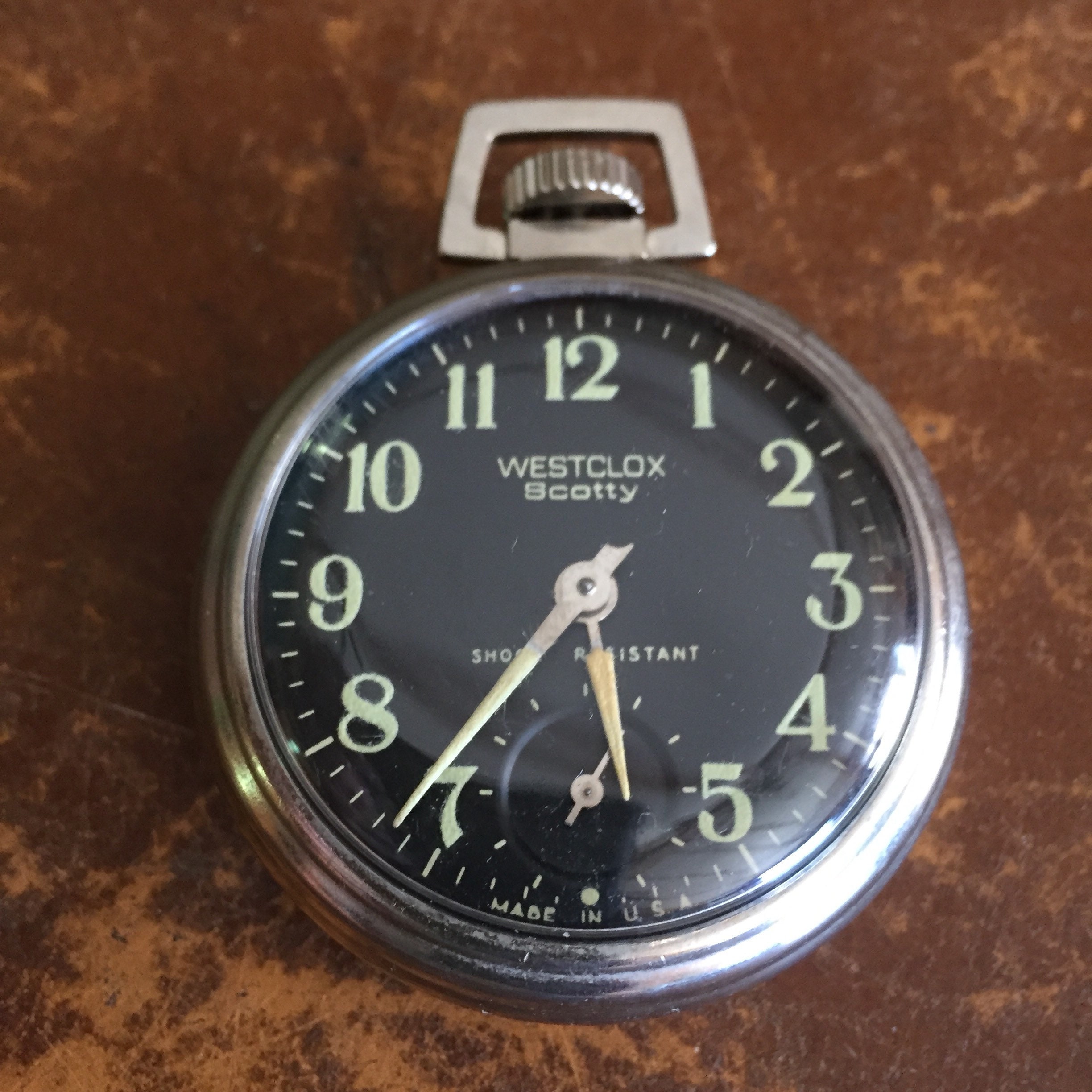 Vintage Pocket Watch Westclox Scotty Mid Century Modern Etsy