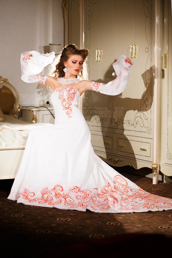 russian style wedding dress