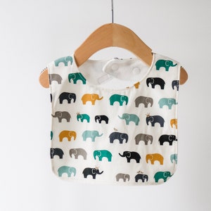 Organic Baby Bib, Organic Toddler Bib, Blue Ellie, Elephant Bib, Baby Shower Gift, Organic Bib, Baby Essentials, Organic Baby Gift