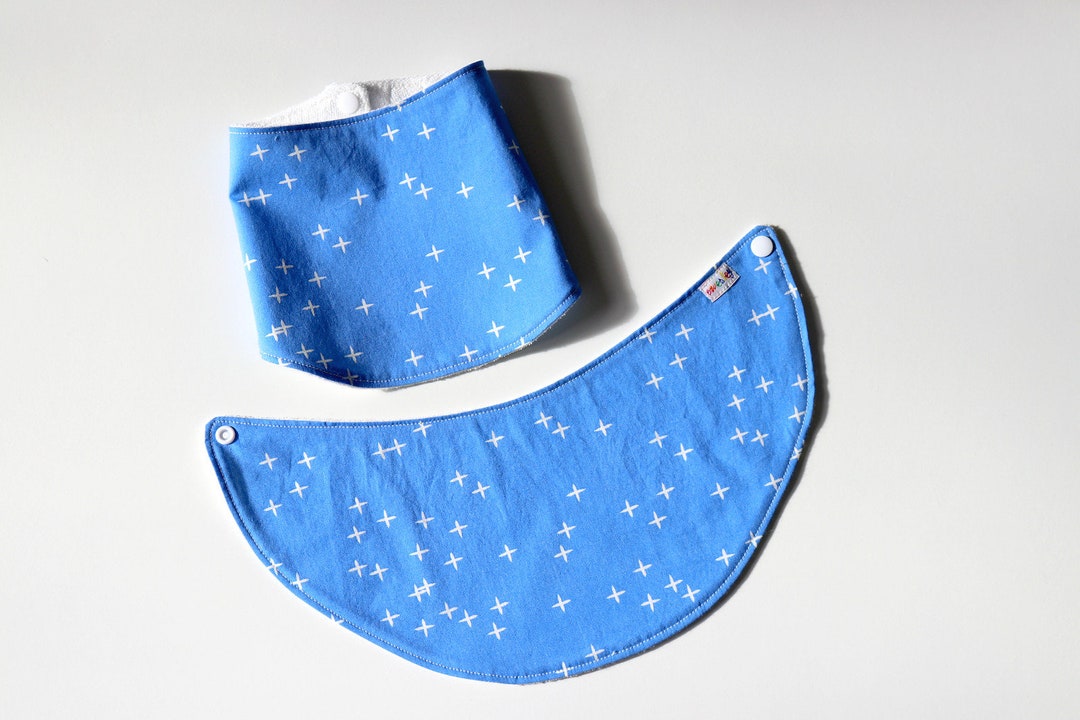 Organic Baby Drool Bib, Regatta Blue Baby Bib, Organic