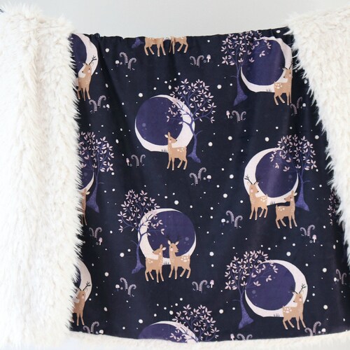 Dream Blanket. hotsell Minky Baby Blanket. Faux Fur Throw. Midnight Deer. Crib Bedding. Custom Baby Blanket. Toddler Bedding. Unique Baby Gift.