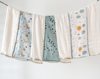 Organic Burp Cloth Set of 3. Sweet Dreams Sunshine. Organic Baby Burp Cloths, Newborn Baby Gift, Baby Shower Gift, Burp Rag, Baby Essentials