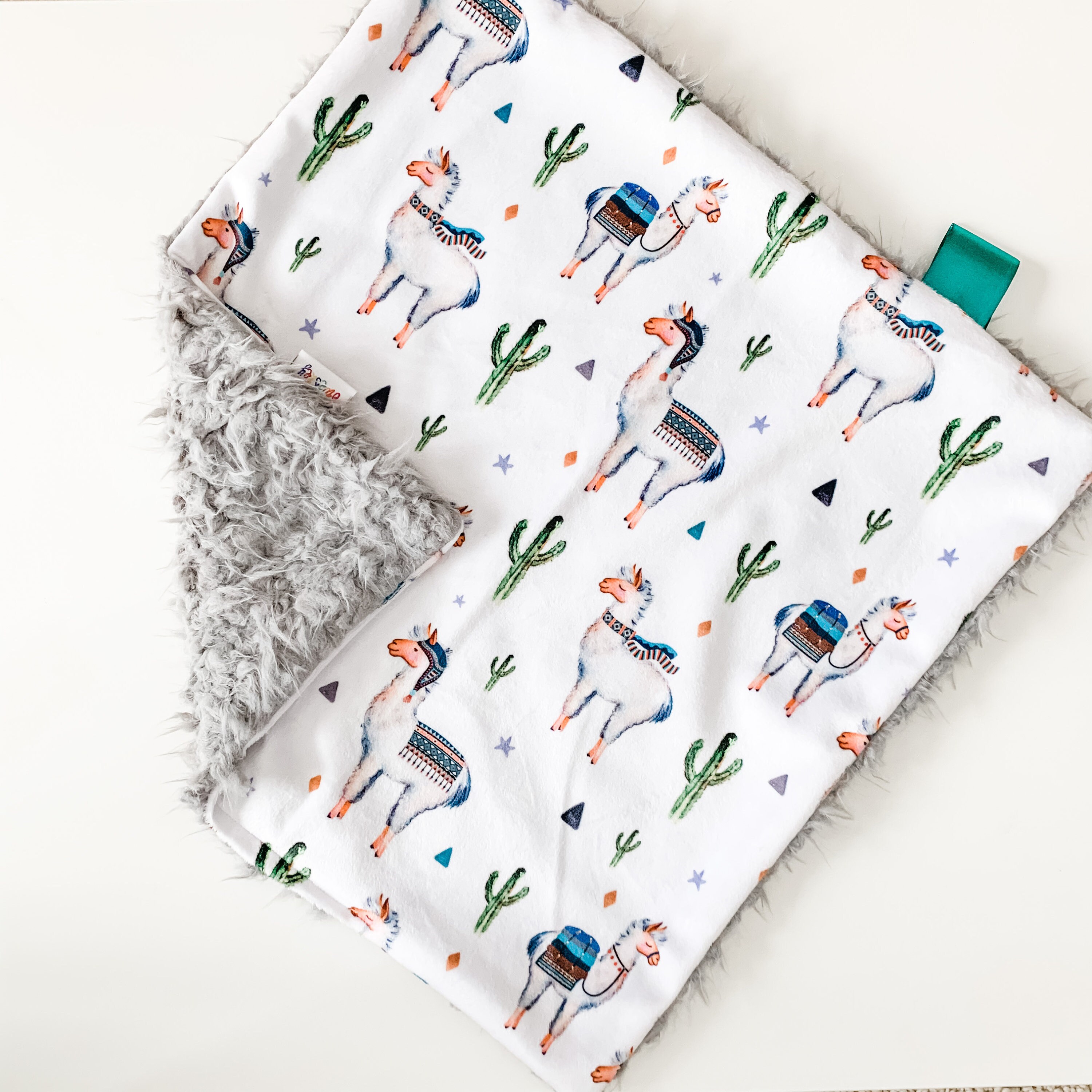 Llama top minky blanket