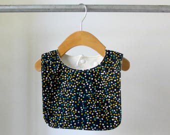 Organic Baby Bib, Organic Toddler Bibs, Navy Firefly Dots, Organic Baby Gift, Organic Bib, Baby Essentials