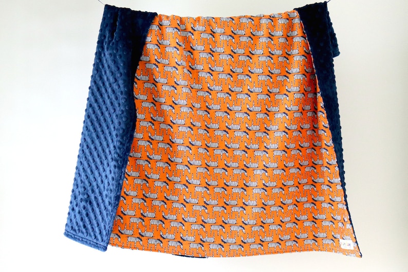 Cotton Minky Blanket Baby Shower Gift Navy Minky Blanket Minky Baby Blanket Zebra Baby Blanket Toddler Cot Blanket Monogram Blanket