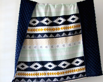 Minky Baby Blanket. Toddler Cot Blanket. Aztec Kilim Blanket. Navy Minky Blanket. Cotton Minky Blanket. Monogram Blanket. Baby Shower Gift