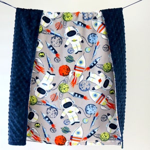Baby Blanket Outerspace With Navy. Baby Blanket. Minky Baby Blanket. Navy Baby Blanket. Stroller Blanket. Carseat Blanket. Baby Shower Gift