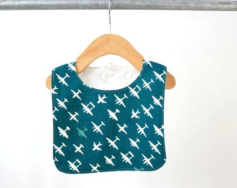 Organic Baby Bib, Organic Toddler Bib, Blue Bomber Planes, Baby Gift, Organic Bib, Baby Essentials