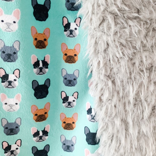 Dream Blanket. Minky Baby Blanket. Faux Fur Throw. French Bulldogs. Crib Bedding. Custom shops Baby Blanket. Toddler Bedding. Unique Baby Gift.