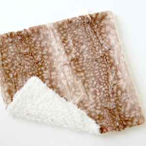 Dream Lovie. Security Blanket. Personalized Lovey. Faux Fur Lovey. Fawn. Mini Baby Blanket. Minky Lovie. Baby Shower Gift.