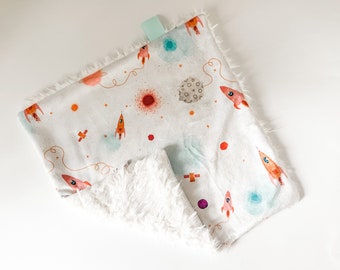 Dream Lovie. Security Blanket. Personalized Lovey. Faux Fur Lovey. Moon Messenger. Mini Baby Blanket. Minky Lovie. Baby Shower Gift.