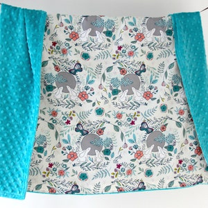 Minky Baby Blanket. Toddler Cot Blanket. Moon Stories Bunnies Blanket. Cotton Minky Blanket. Baby Shower Gift.Toddler Blanket. Monogram Gift