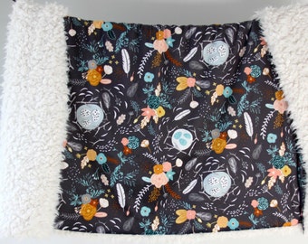 Dream Blanket. Minky Baby Blanket. Faux Fur Throw. Boho Floral Feather. Crib Bedding. Custom Baby Blanket. Toddler Bedding. Unique Baby Gift