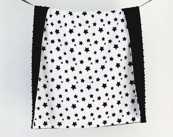 Baby Blanket Monochrome Stars. Baby Blanket. Minky Baby Blanket. Monochrome Baby Blanket. Stroller Blanket. Car Seat Blanket, Star Blanket