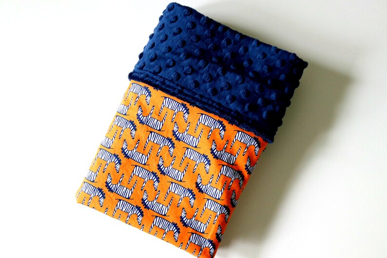 Cotton Minky Blanket Baby Shower Gift Navy Minky Blanket Minky Baby Blanket Zebra Baby Blanket Toddler Cot Blanket Monogram Blanket