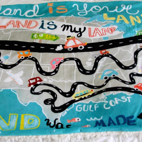 Dream Blanket. Minky Baby Blanket. Faux Fur Throw. Land is Your Land. shops Crib Bedding. Custom Baby Blanket. Toddler Bedding. Unique Baby Gift.