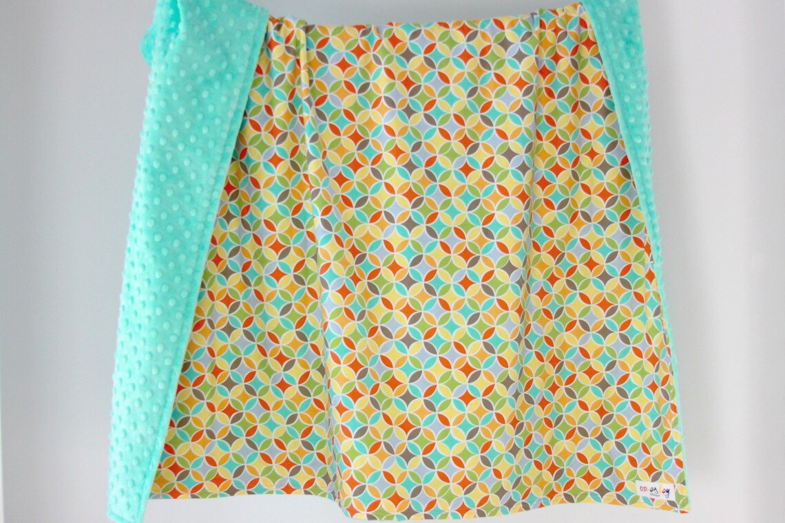 Minky Baby Blanket. Toddler Cot Blanket. Colorful Geometric Etsy