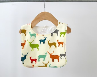 Organic Baby Bib, Organic Toddler Bib, Colorful Elk, Baby Gift, Organic Bib, Baby Essentials