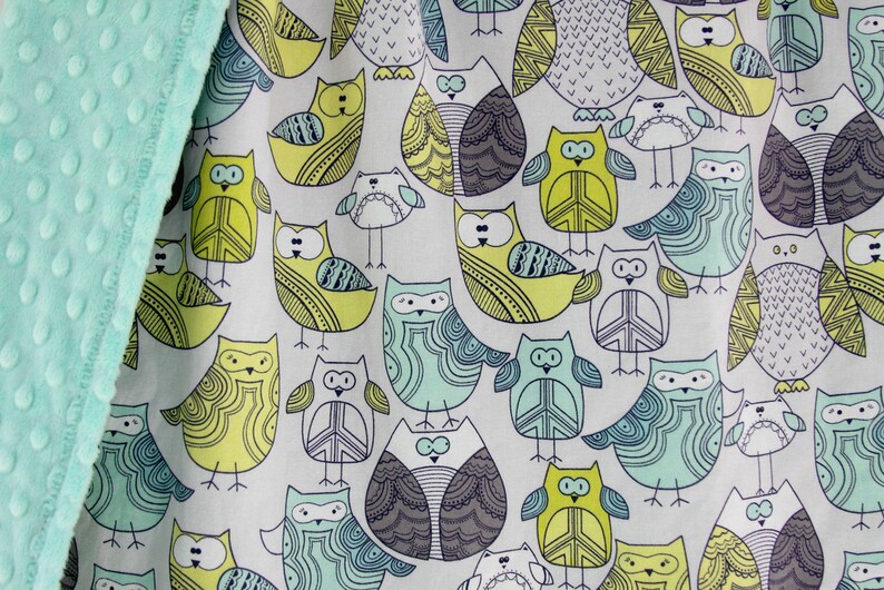 Minky Baby Blanket. Toddler Cot Blanket. Owl Baby Blanket. Etsy