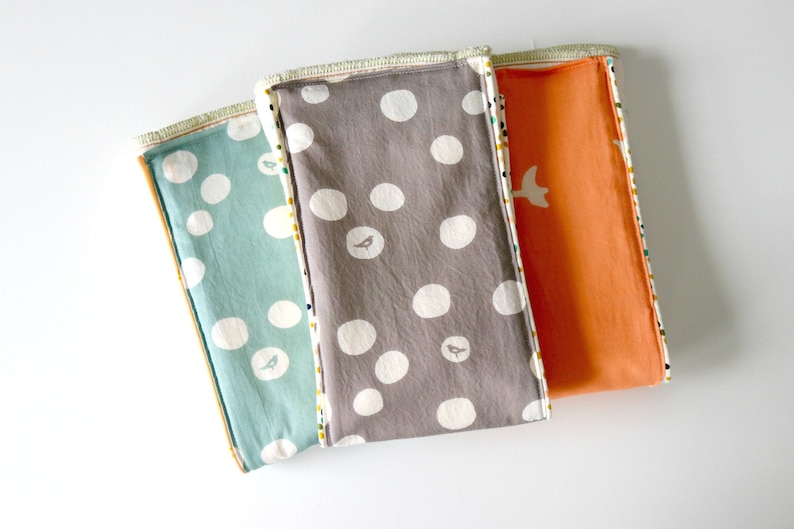 Baby Shower Gift Organic Baby Burp Cloths Organic Burp Cloth Set of 3 Newborn Baby Gift Basic Dots Baby Essentials Burp Rag
