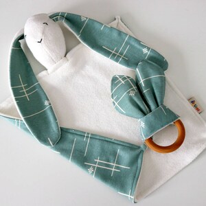 Organic Lovey.  Bunny Lovey. Animal Lovie. Blue Hatch. Security Blanket. Mini Baby Blanket. Personalized Lovie. Baby Essentials.