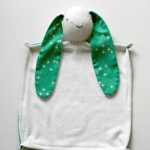 Organic Lovey.  Bunny Lovey. Animal Lovie. Green Wink. Security Blanket. Mini Baby Blanket. Personalized Lovie. Baby Essentials.