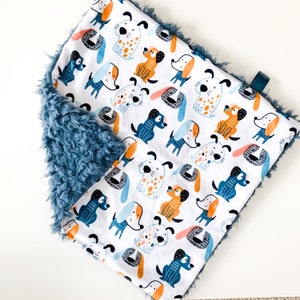 Dream Lovie. Security Blanket. Personalized Lovey. Faux Fur Lovey. Cute Dogs. Mini Baby Blanket. Minky Lovie. Baby Shower Gift.