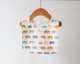Organic Baby Bib, Organic Toddler Bib, Pink Ellie, Elephant Bib, Baby Shower Gift, Organic Bib, Baby Essentials, Organic Baby Gift