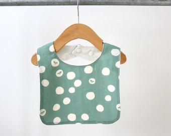 Organic Baby Bib, Organic Toddler Bib, Organic Blue Dots and Birds, Baby Gift, Organic Bib, Baby Essentials