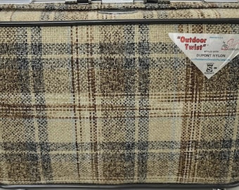 Maleta vintage Skyway de tweed a cuadros con diseño "Outdoor Twist" de nailon Dupont