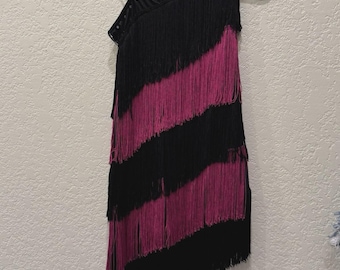 Weissman Girls Dance Costume Jazz Outfit Fringe Sequins 20s Flapper Youth XL