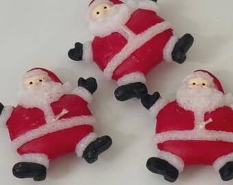 Velas navideñas vintage de Papá Noel, juego de 3