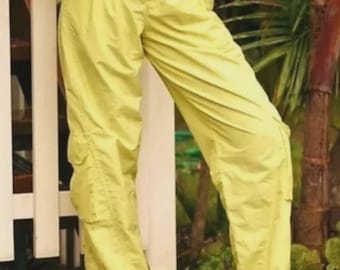 Pantalones cargo lisos retro Y2K Mesmerize Me de Free People Movement en amarillo XS