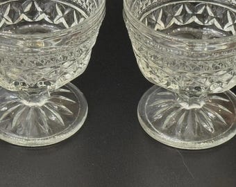 Vintage Anchor Hocking Wexford Clear Glass Champagne Sherbet Goblet lot of 4