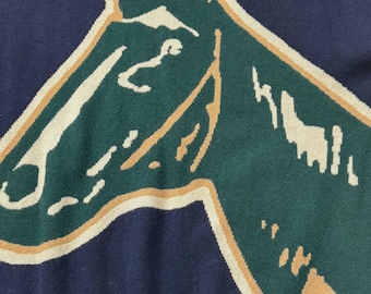 Vineyard Vines Kentucky Derby Horse Print Cashmere Crewneck Sweater Small