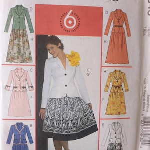 Misses' Unlined Jacket and Skirt-McCall's Sewing Pattern M5043-Size: 16-22-6 Looks-Skirt in Two Lengths-Semi-fitted Jacket-Uncut
