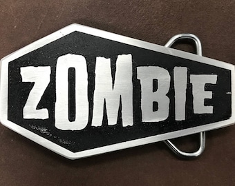 Zombie Metal Belt Buckle | Belt Buckle with Coffin | Gifts For Guys | Halloween, Casket, Death, Walking Dead, Zombies, Living Dead | Gift