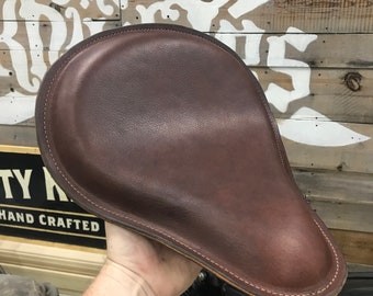 Brown Leather Motorcycle Seat For Your Bobber or Chopper