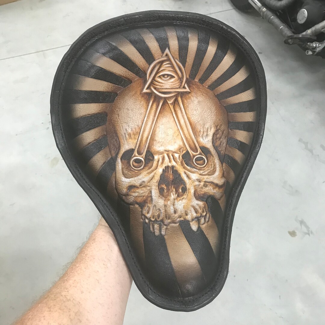 Tooled leather shop motorcycle seats