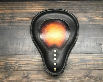 Selle de moto en cuir personnalisée conçue spécialement pour vous, conçue pour Shovelhead, Panhead, Harley Davidson, Custom Chopper |  Illustration personnalisée