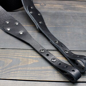 Custom Black Leather Banjo Strap For The Musician That Loves Country, Americana, Bluegrass and Roots Music Handmade In The USA Musician image 4